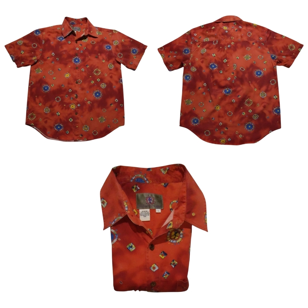 Vintage Territory Ahead Shirt Mens L Burnt Orange Corduroy Button Up EUC